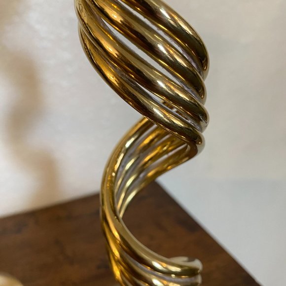 Brass Twisted Candleholders - Picture 3 of 6